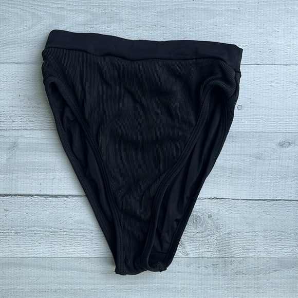 L*Space Black Ribbed Bathing Suit Set Size XS - Picture 6 of 6